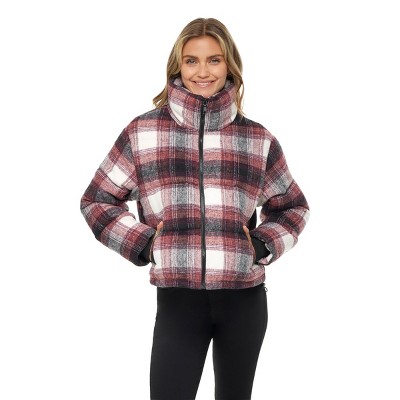 Women's plaid cheap puffer jackets