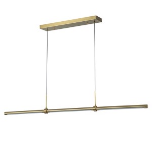 LLHZSY Modern Minimalist LED Linear Chandelier 3-Light Fixture for Dining Room Kitchen Island-47 1/5"-Black/Brass/Nickel - 1 of 4