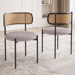 Kumasinova Modern Rattan Dining Chair Set of 2/4,Accent Kitchen Chairs with Metal Legs,Soft Cushioned Seat Dining Room Chairs,300lbs Capacity - 1 of 4