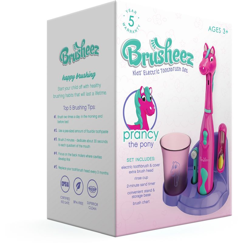 Brusheez Prancy the Pony Children's Electronic Kids Toothbrush Set, 1 of 7