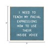 Slickblue Funny Facial Expression Wood Sign – Inside Voice Quote – 7x7 Rustic Wall Decor, Color Options - 3 of 3
