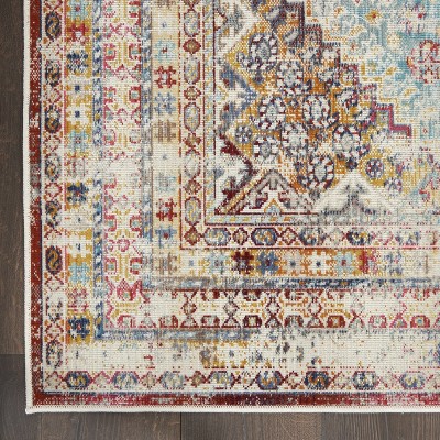 Bohemian Bliss Multicolor Synthetic 5'3" x 7'10" Transitional Area Rug