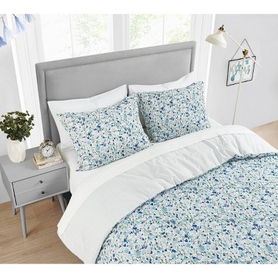 Olivia Blue Twin Reversible Cotton Comforter Set