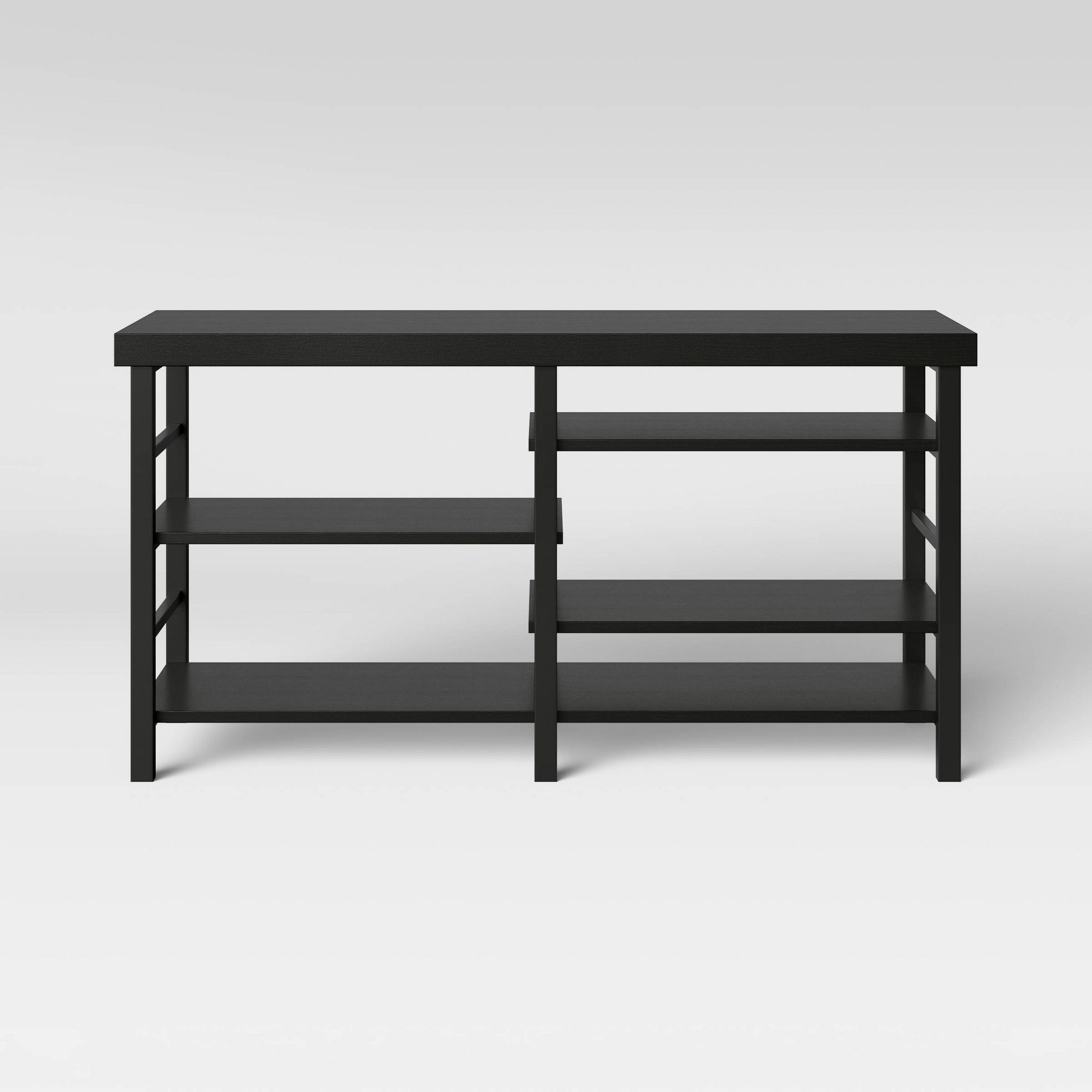 Adjustable Storage Dorm TV Stand for TVs up to 50" Black Wood Grain Finish - Room Essentials™