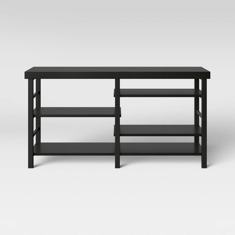 Adjustable Storage TV Stand for TVs up to 50&#34; Black Wood Grain Finish - Room Essentials&#8482;, 1 of 8