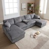 126'' U-Shaped Sectional Sofas with Console, Cup Holders, and Double Chaise for Living Room, Oversized Comfort Sofa - 2 of 4