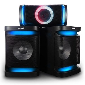 GEMINI Bluetooth part Speaker w/Dual 12-in Woofers, Mid and High Speakers and Multi-Color LED Party Lighting GSYS4800 - 1 of 1