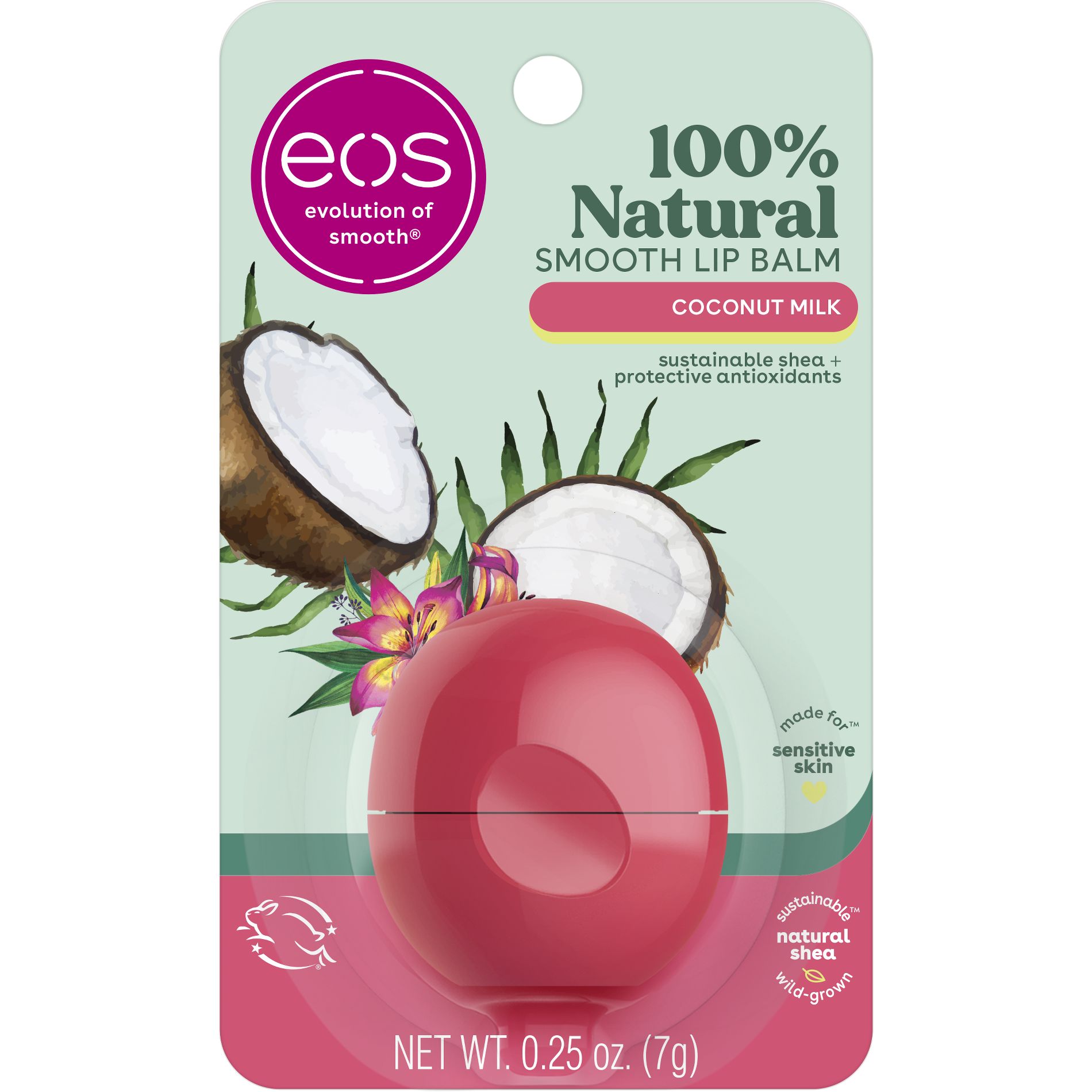 eos Visibly Soft Organic Lip Balm Coconut Milk Sphere - 0.25oz