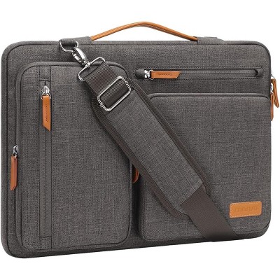 Hachikiko 360 Protective 15-15.6 Inch Laptop Shoulder Bag - Side Open Messenger Bag with 4 Zipper Pockets