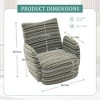 360° Swivel Leisure Chair, Boucle Fabric Striped Armchair with Metal Base, Modern Accent Chair Single Sofa - ModernLuxe - 3 of 4