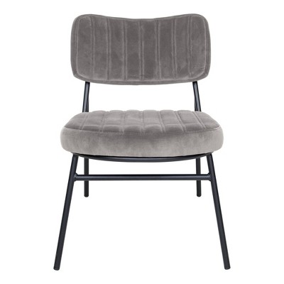 Elegant Fossil Grey Velvet Accent Chair with Metal Frame
