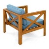 NAYSAYE Patio Chaise Lounges Outdoor Acacia Wood Armchair Set with Cushions for Outdoor Gatherings, Blue and Teak, 28.7"*27.9"*24" - 3 of 4