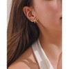 Bow Stud Earrings: Gold Tone with CZ & Pearl Accents, Dainty Jewelry. - 2 of 4