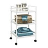 Honey-Can-Do 3-Tier Metal Rolling Cart White - 2 of 3