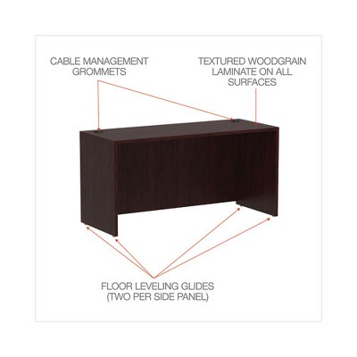 Mahogany Office Credenza with Drawer and Filing Cabinet