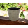 HomeRoots 7" Gray Recycled Plastic Indoor Outdoor Round Pot Planter - 2 of 3