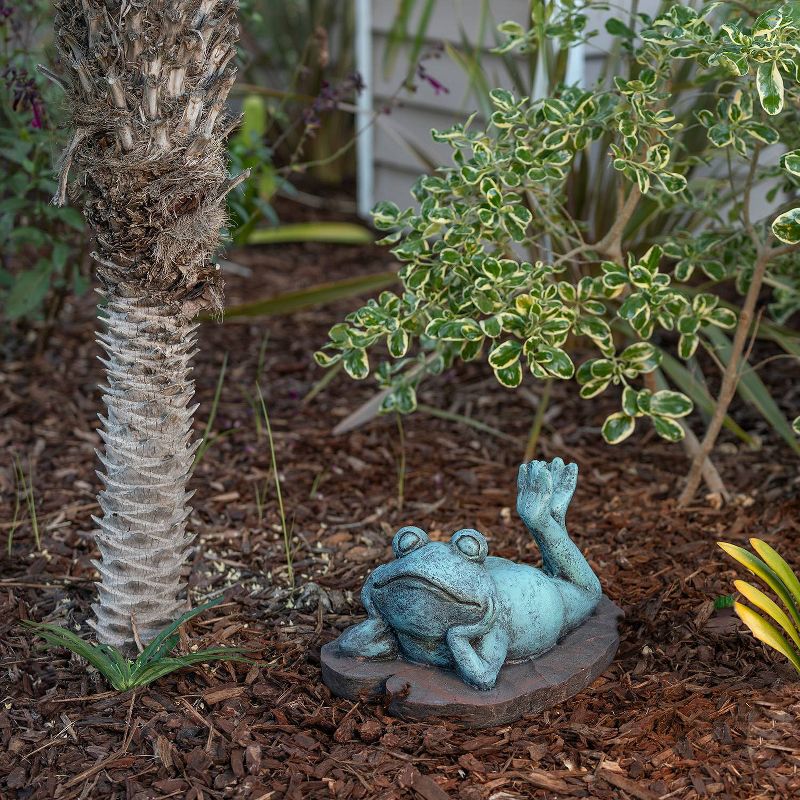9&#34; Magnesium Oxide Frog Laying Down Statue - Alpine Corporation, 3 of 8
