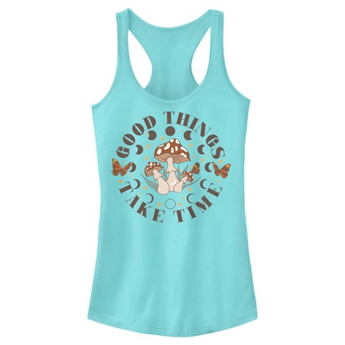 Juniors Womens Lost Gods Good Things Take Time Racerback Tank Top