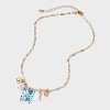 Cluster Charm Floral Tile Pendant Necklace - Universal Thread™ Gold/Blue - 3 of 4