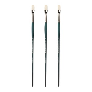 Creative Mark Imperial Professional Chungking Hog Bristle Brush - Filbert , Handmade Long Handle Oil Paint Brushes for Artists, Nickel-Plated Brass - 1 of 4
