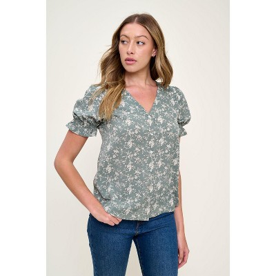 WEST K Women's Danielle Vneck Button Down Blouse
