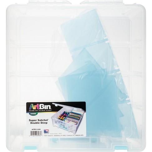 Artbin Super Satchel Double Deep with Removable Dividers Aqua Handle