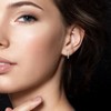 EVERLY JEWELRY | 14K White Gold 1/4 CT Diamond TW Hoop Earrings - 4 of 4