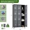 SUXXAN 12 Door Metal Lockers with 12 Hooks for Employees, School, Office, Gym, Home Assembly Required - 4 of 4
