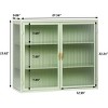 Wall Bathroom Cabinet with Double Glass Door, Modern Versatile Wall Cabinets for Kitchen- Storage Kitchen Utensils & Spice-Cans, for Living Room - 4 of 4