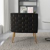 SEYNAR Mid-Century Modern Velvet Accent Chair, Gold Finish Barrel Chair for Living Room - 3 of 4
