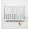 Bacati - Florette Printed Coral Aqua 100 percent Cotton Universal Baby US Standard Crib or Toddler Bed Fitted Sheet - 4 of 4