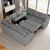 Belffin Chenille U-Shaped 8-Seater Sleeper Sectional - Modular Couch with Pull-Out Bed & All-Module Storage - 4 of 4