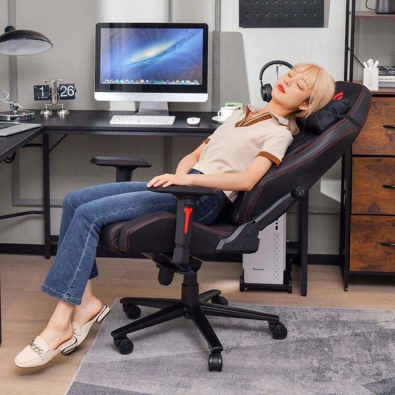Costway Gaming Chair with Meta Base Class-4 Gas Lift 4D Armrest & Adjustable Lumbar Support, 2 of 11