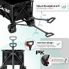 Acoinel Collapsible Folding Utility Wagon Cart, Adjustable Handle, 350lb/400lb Capacity, Black, Outdoor Use - 4 of 4