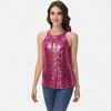 Anna-Kaci Women's Sleeveless Sequin Halter Top with Pleated Neckline and Sparkling Finish - 3 of 4