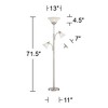 360 Lighting Jordan Modern Torchiere Floor Lamp with Side Lights 71 1/2" Tall Brushed Nickel Alabaster Glass Shade for Living Room Reading Bedroom - 4 of 4