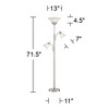 360 Lighting Jordan Modern Torchiere Floor Lamp with Side Lights 71 1/2" Tall Brushed Nickel Alabaster Glass Shade for Living Room Reading Bedroom - image 4 of 4