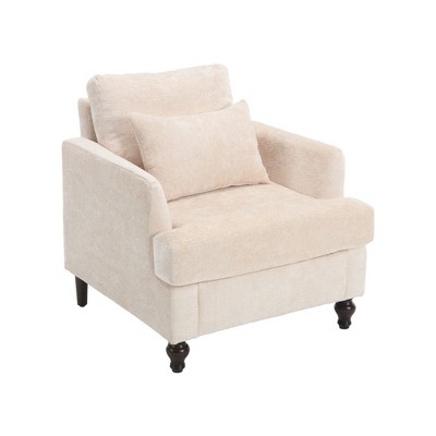 NicBex Accent Chair Modern Chenille Fabric Lounge Armchair with Pillow and Wood Frame for Bedroom,Living Room