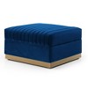 CAVINAS Vertical Channel Tufted Ottoman Bench, Big Size Velvet Ottoman, Modern Upholstered Foot Rest with Gold Stainless Steel Base - 4 of 4