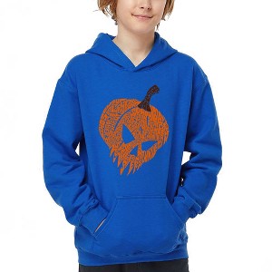 LA Pop Art Evil Pumpkin - Boy's Word Art Hooded Sweatshirt - 1 of 4