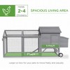 96.5" Chicken Coop Wooden Hen House Poultry Cage Pen Portable with Wheels and Nesting Box, Chicken Cage for Backyard Outdoor - 4 of 4