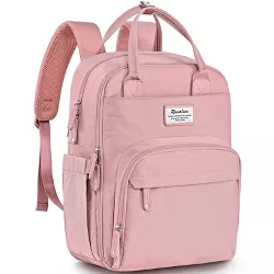 RUVALINO Large Diaper Bag Backpack, Multifunction Travel Maternity Baby Changing Bags, Pink