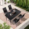 Hyleory Elegant 5-Piece Outdoor Dining Set with Stackable Patio Chairs & Iron Dining Table - 2 of 4