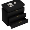 TIRAMISUBEST Nightstand with Sliding Charger & LED Lights, Modern Tech Hub for Bedrooms - 4 of 4