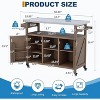 Outdoor Grill Cart with Storage Cabinet, Wood Outdoor Kitchen Island on Wheels, with Stainless Steel Table Top, Spice Rack, Lockable Wheels - 2 of 4