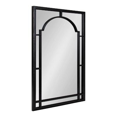 20" x 32" Lyla Metal Framed Arch Decorative Wall Mirror Black - Kate & Laurel All Things Decor