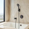 SEVOBAL Shower Faucets, Lift-Up Diverter Tub Spout with Handheld Shower in Oil Rubbed Bronze Finish, Black, 11.42"*8.67"*3.94" - 2 of 4