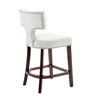 INFURNIC Counter and Bar Stools Linen Upholstered Curved Back Bar Chairs with Nailhead Trim for Dining Room, Beige, 22.05"*19.7"*39" - 2 of 4
