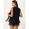 INSPIRE CHIC Women's 70s Western Open Front Faux Suede Fringe Vest - 4 of 4