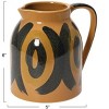Storied Home Decorative Hand Painted Stoneware Pitcher, Brown and Black - 2 of 4